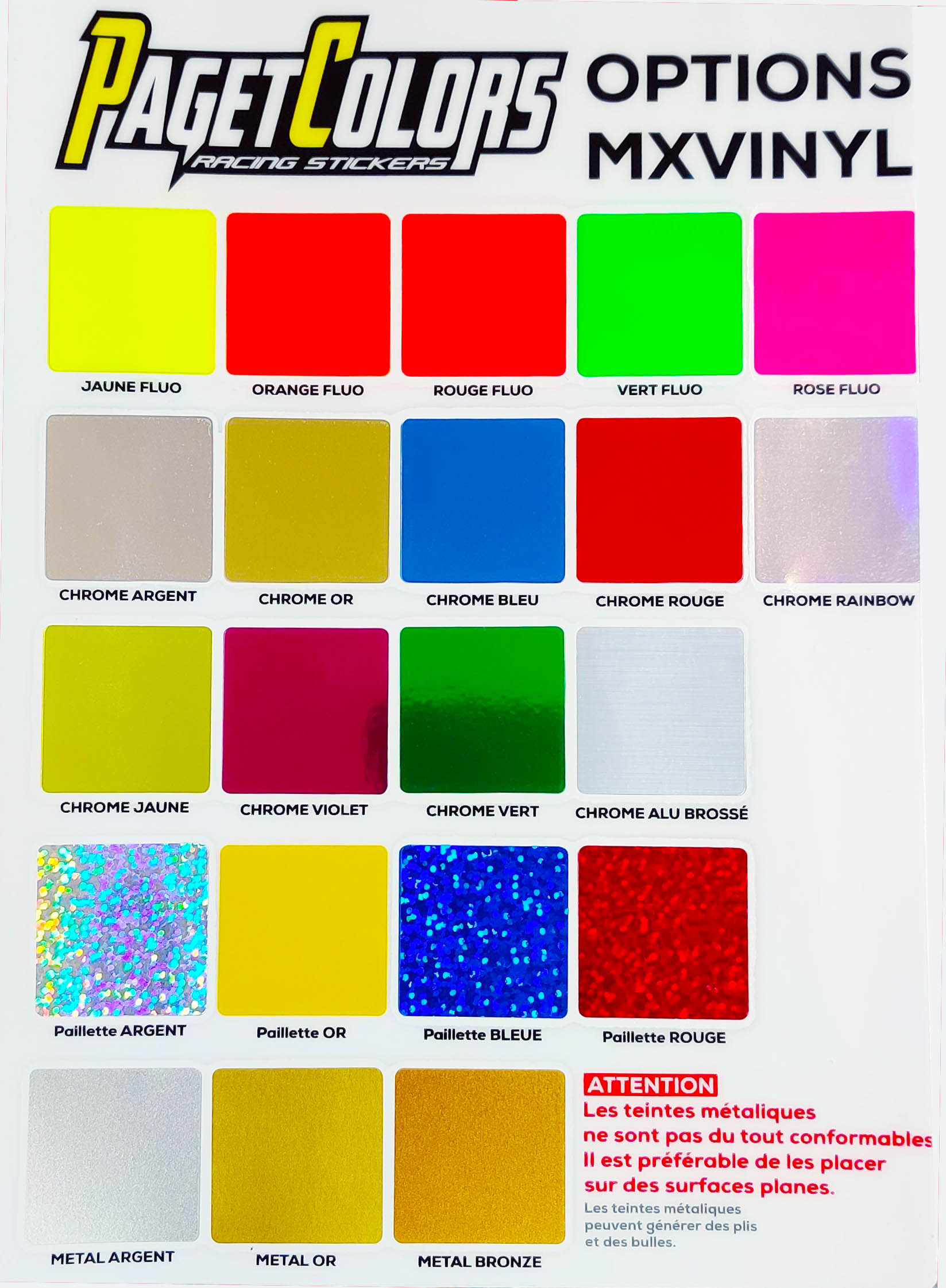 Option FLUO / CHROME (sous-traitance) - Paget ColorsPaget Colors