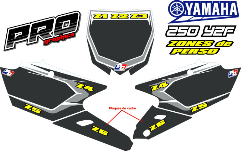 Kit Plaques à N° 250 YZF 014-018 "PRO-1" – Image 2