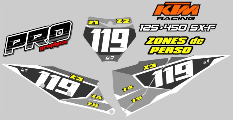 Kit Plaques à N° KTM SXF 019-022 #119 – Image 2