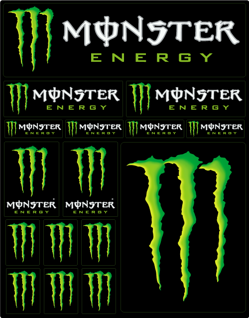 Planche autocollant Monster Energy 50x28cm